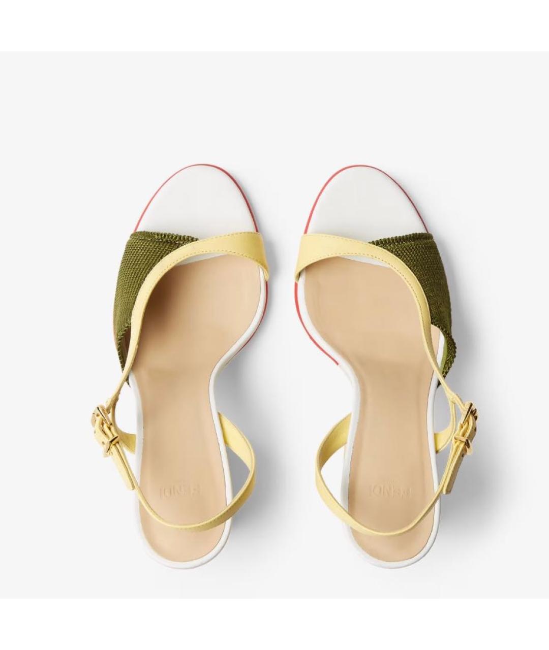 FENDI Мульти кожаные босоножки, фото 4