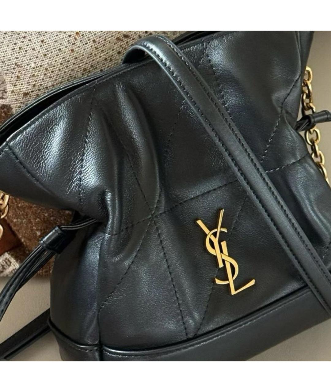 SAINT LAURENT Черная кожаная сумка через плечо, фото 7