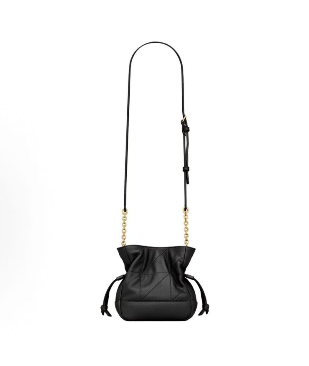SAINT LAURENT Черная кожаная сумка через плечо, фото 2