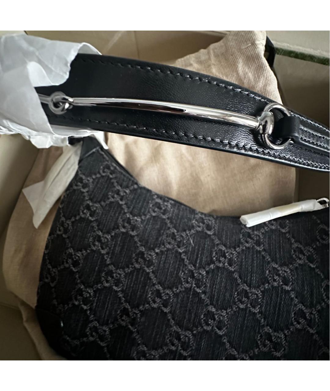GUCCI Черная деним сумка через плечо, фото 7