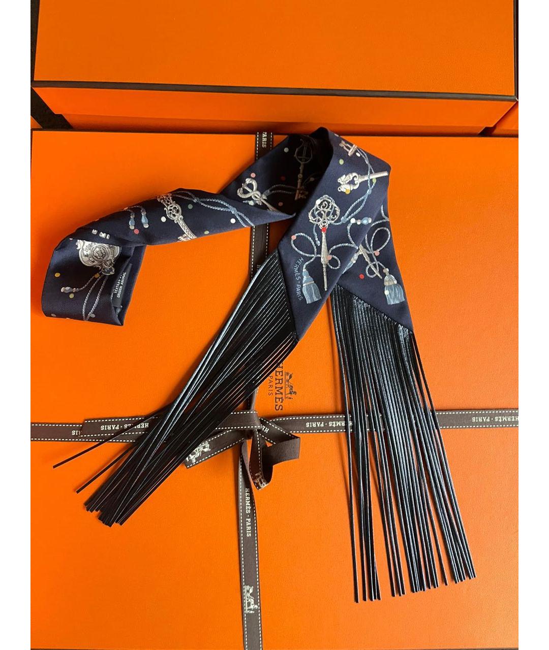 HERMES Мульти шелковый шарф, фото 2