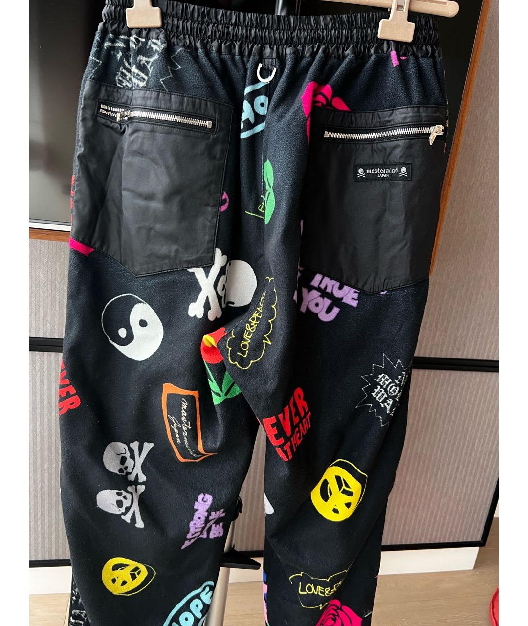 MASTERMIND JAPAN Черные полиэстеровые повседневные брюки, фото 2