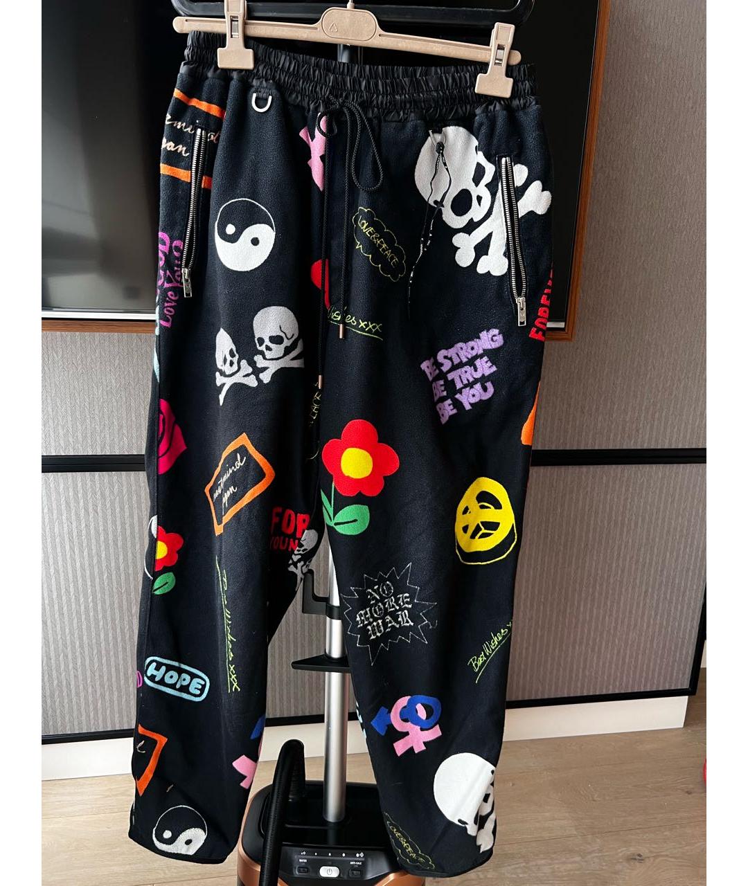 MASTERMIND JAPAN Черные полиэстеровые повседневные брюки, фото 6