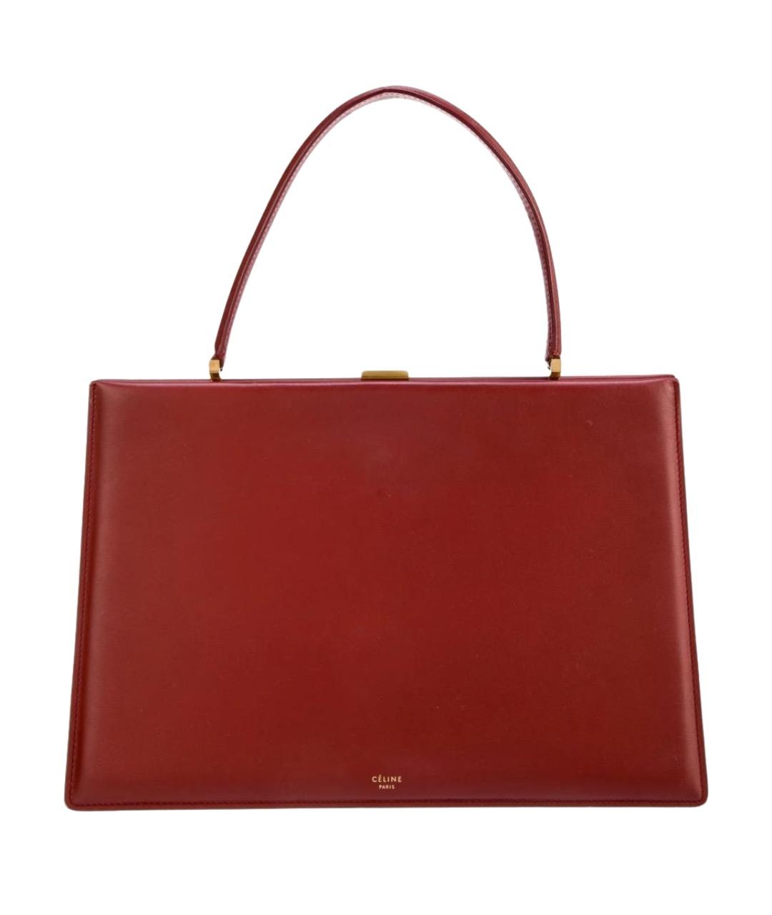 CELINE Бордовая кожаная сумка тоут, фото 1