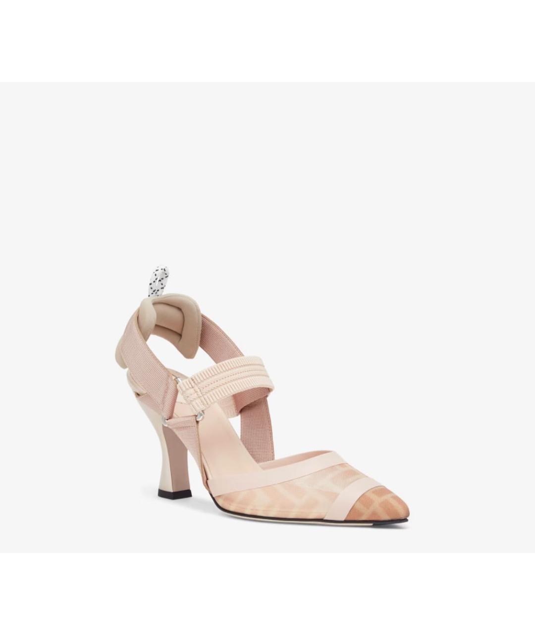 FENDI Розовые текстильные туфли, фото 2