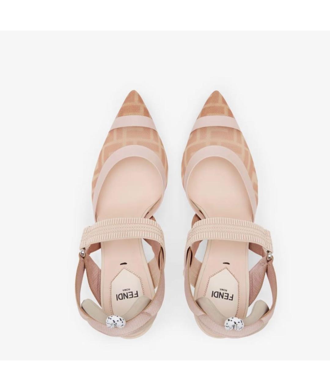 FENDI Розовые текстильные туфли, фото 4