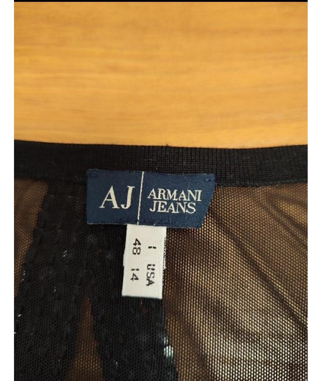 ARMANI JEANS Черная шелковая блузы, фото 3