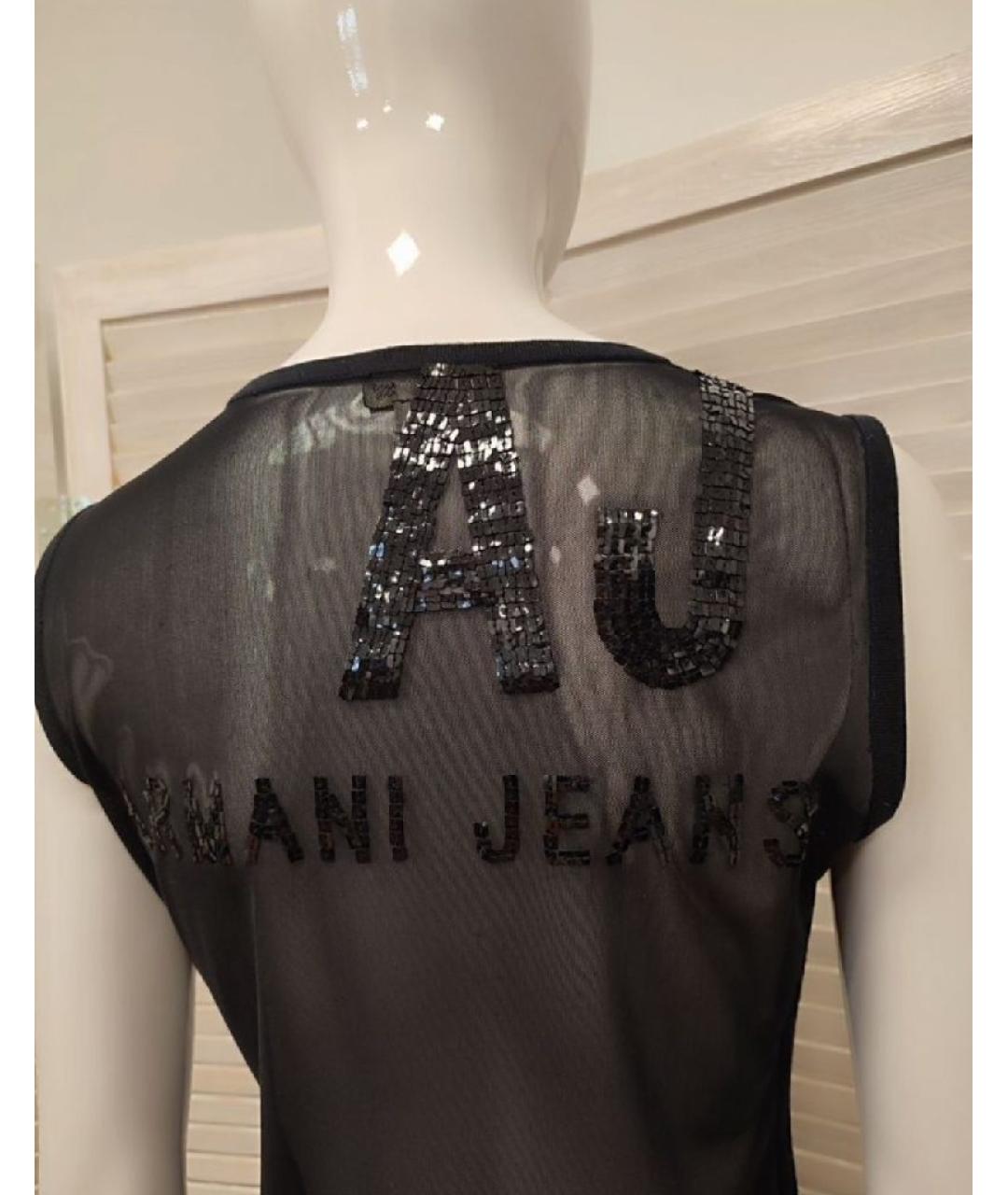 ARMANI JEANS Черная шелковая блузы, фото 5