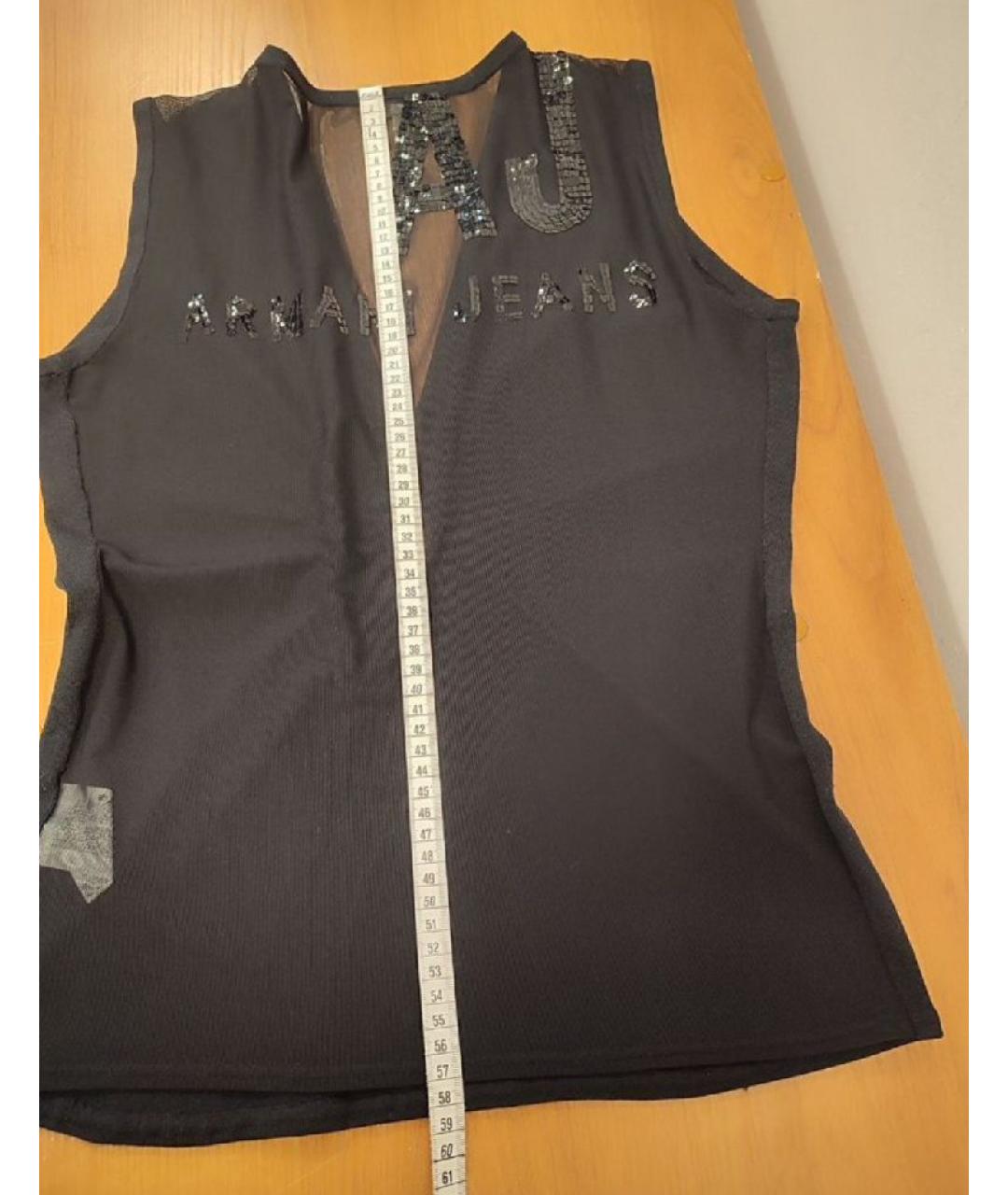 ARMANI JEANS Черная шелковая блузы, фото 7