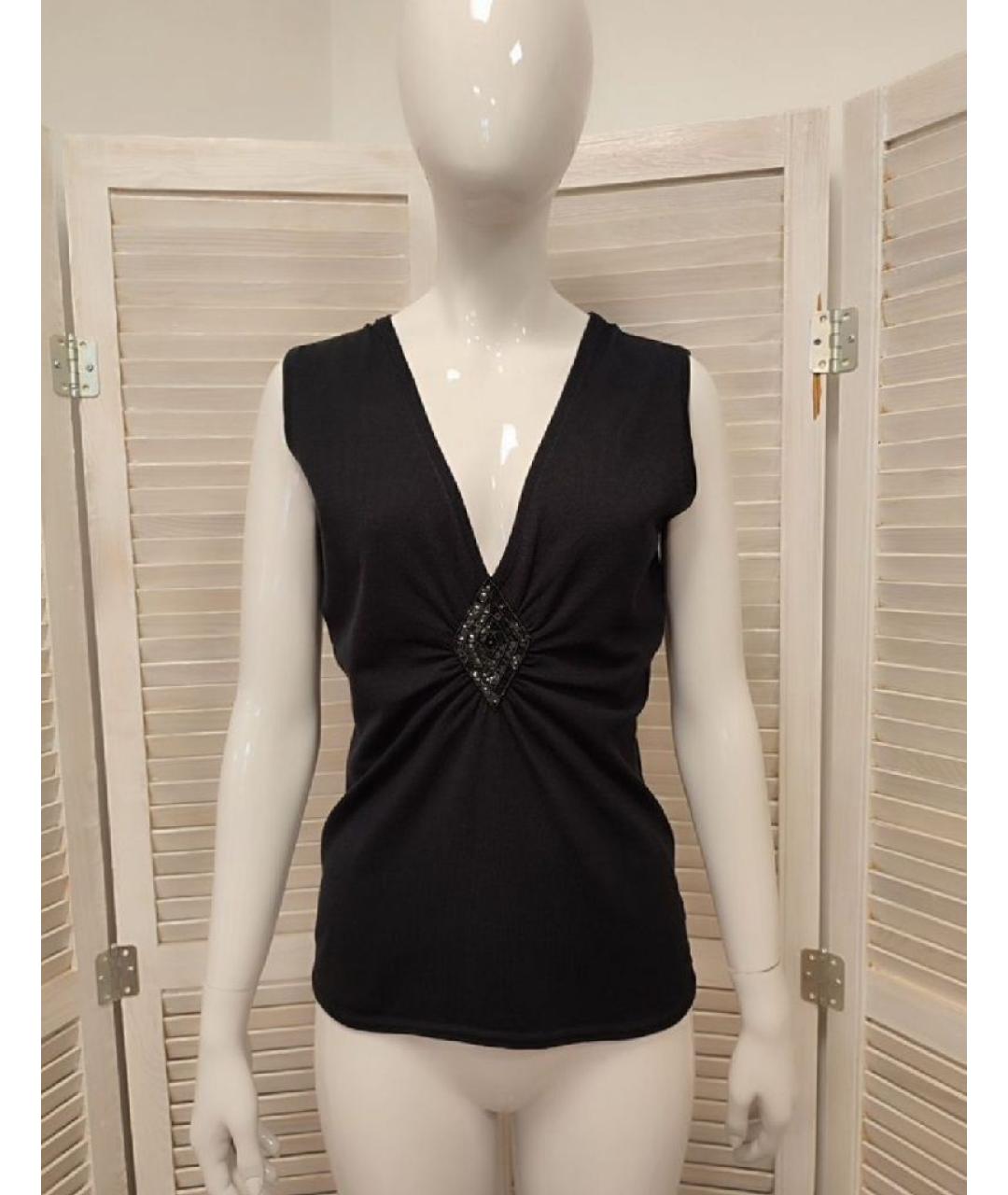 ARMANI JEANS Черная шелковая блузы, фото 10