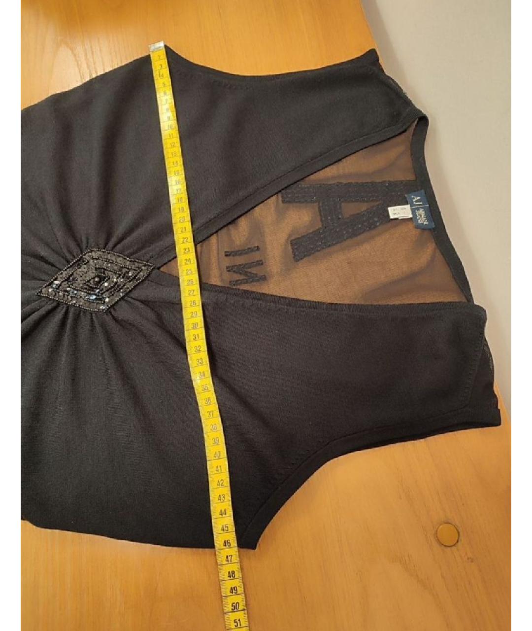 ARMANI JEANS Черная шелковая блузы, фото 6