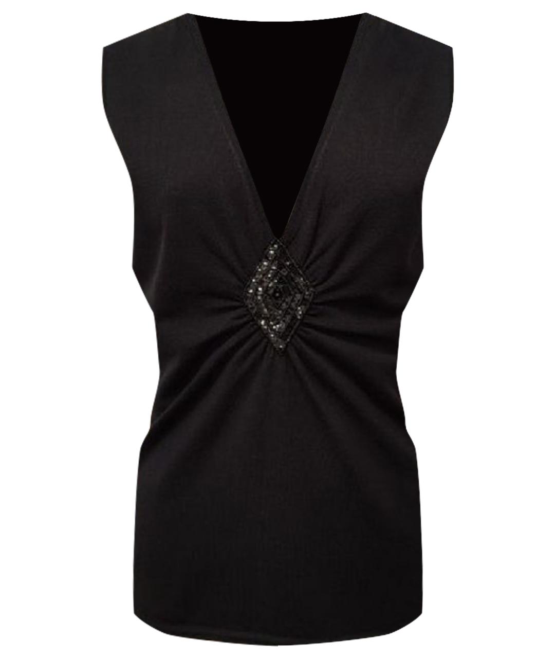 ARMANI JEANS Черная шелковая блузы, фото 1