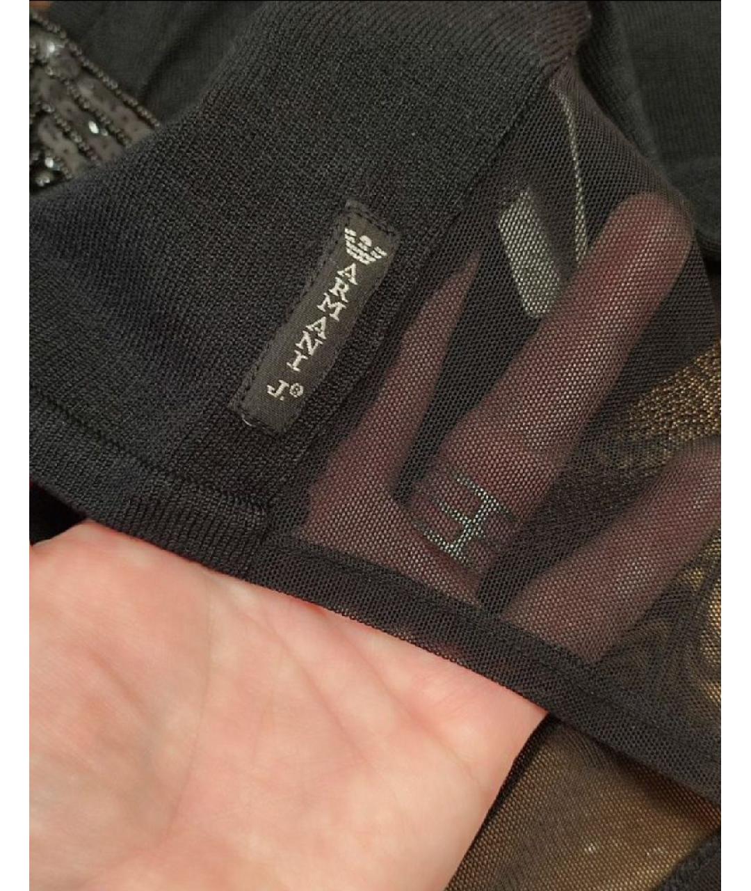 ARMANI JEANS Черная шелковая блузы, фото 8