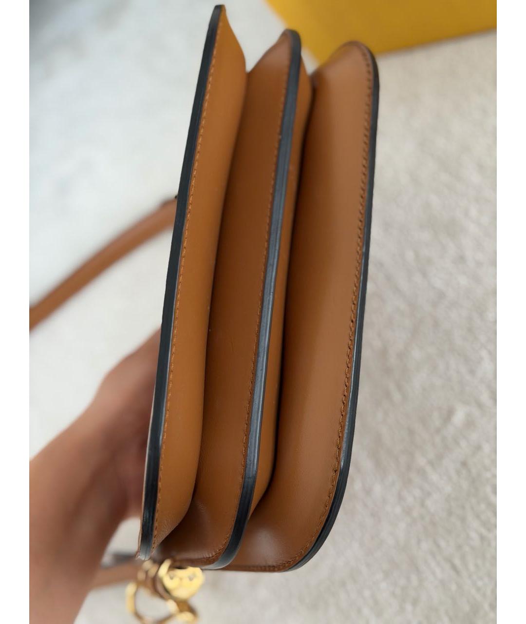 FENDI Коричневая кожаная сумка через плечо, фото 6