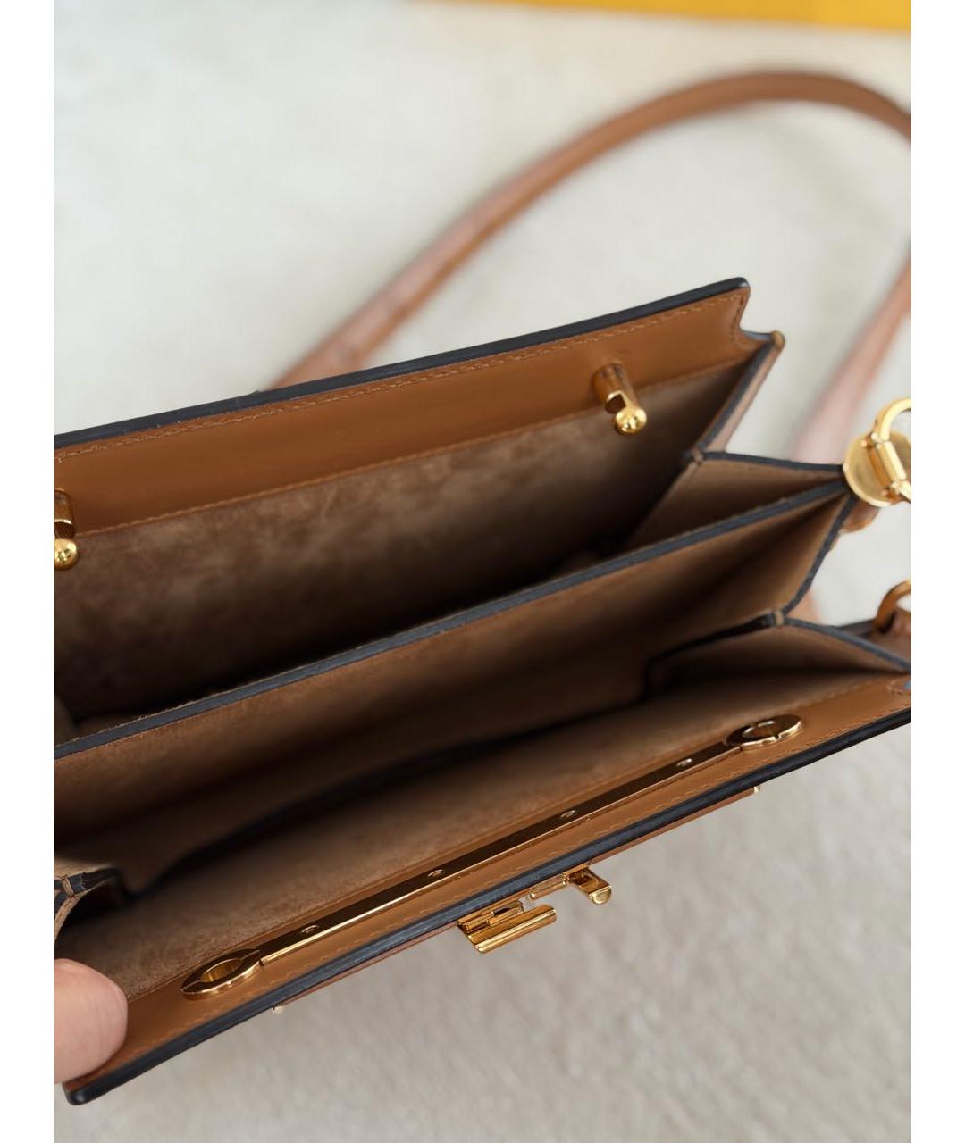FENDI Коричневая кожаная сумка через плечо, фото 7