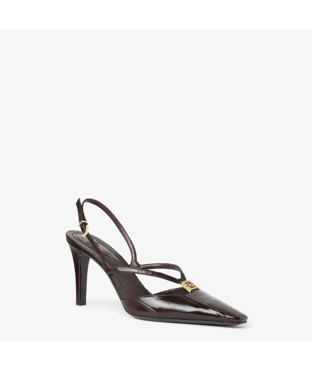 FENDI Коричневые кожаные туфли, фото 2