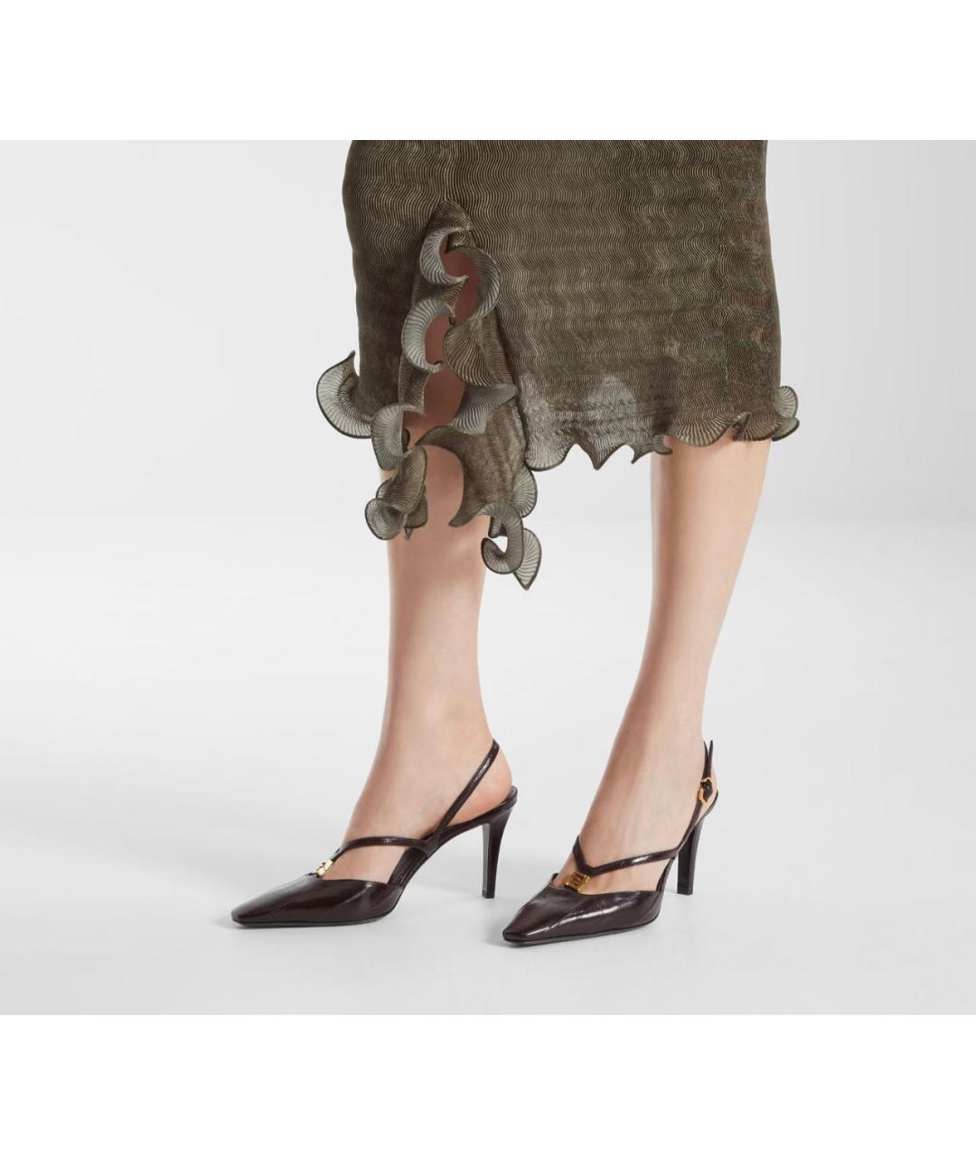 FENDI Коричневые кожаные туфли, фото 5