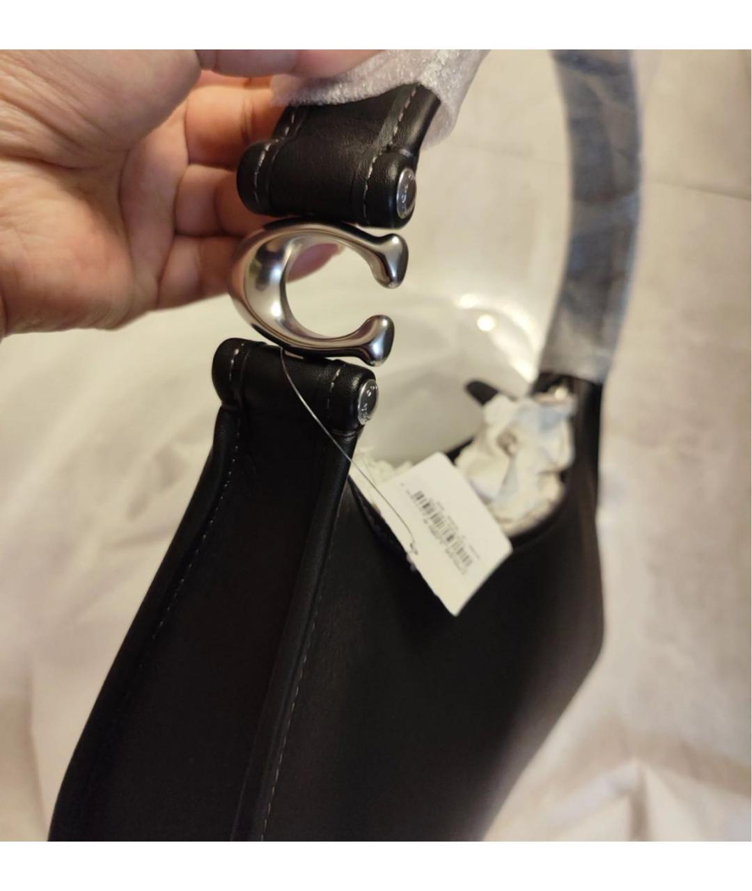 COACH Черная кожаная сумка через плечо, фото 7