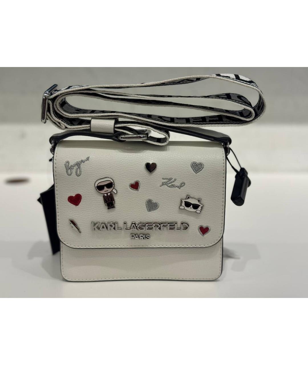 KARL LAGERFELD Белая сумка через плечо, фото 3