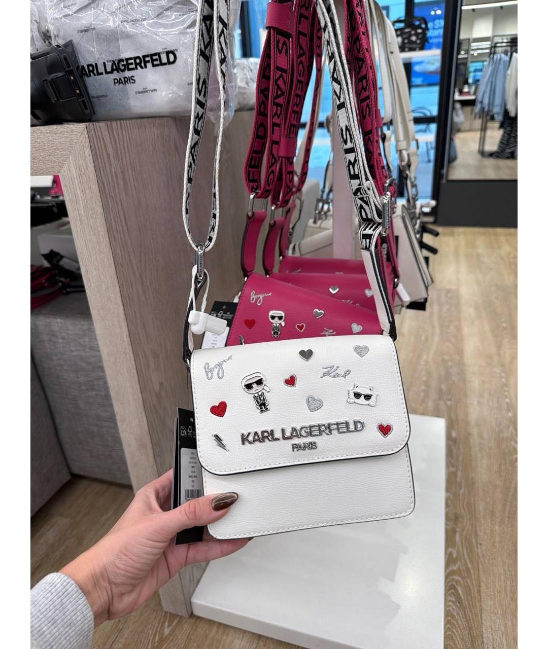 KARL LAGERFELD Белая сумка через плечо, фото 2