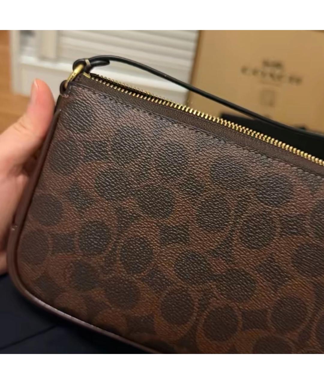 COACH Коричневая сумка через плечо из искусственной кожи, фото 8