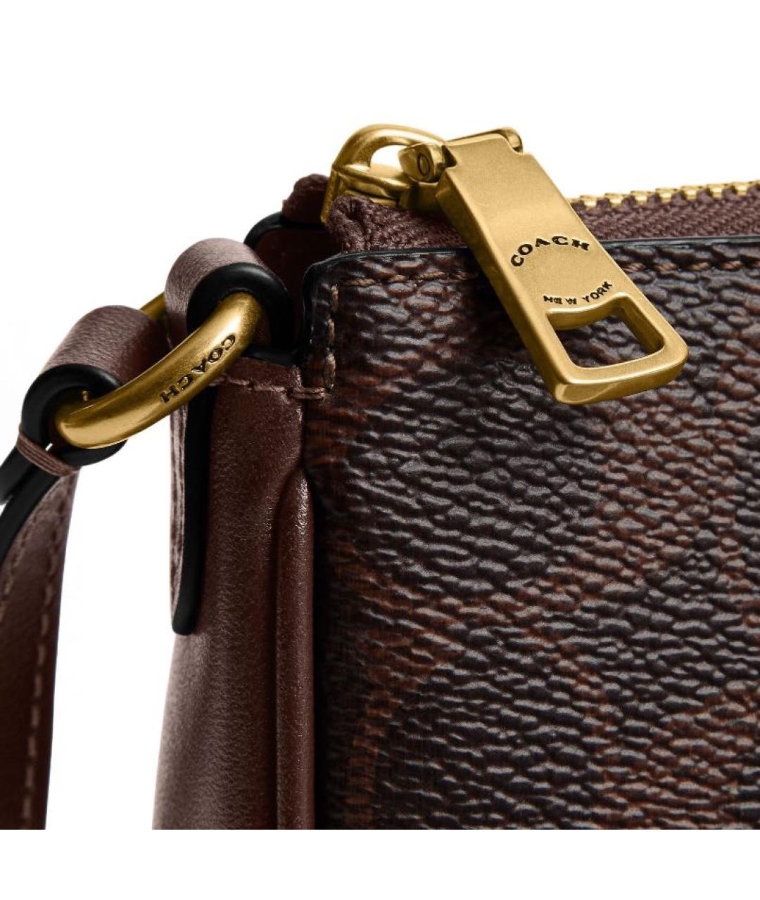 COACH Коричневая сумка через плечо из искусственной кожи, фото 5