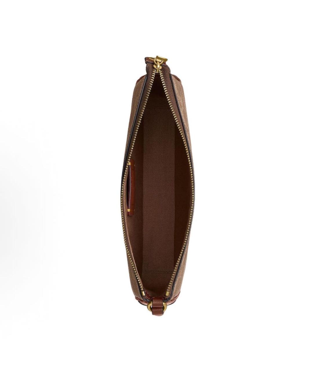 COACH Бежевая сумка с короткими ручками, фото 4