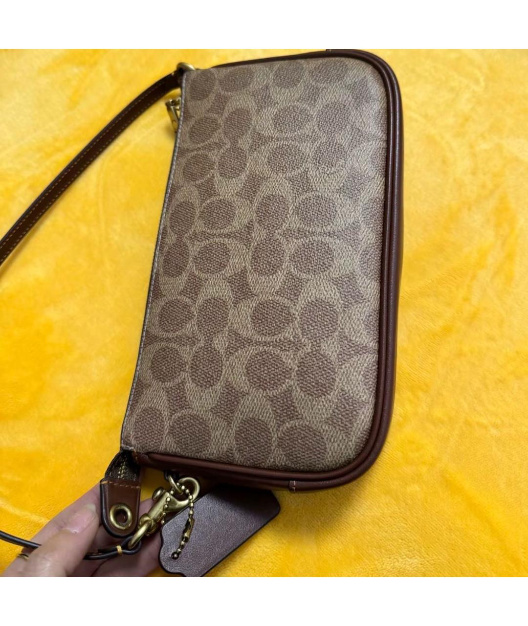 COACH Бежевая сумка с короткими ручками, фото 8