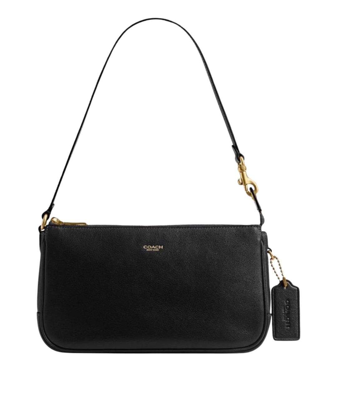 COACH Черная кожаная сумка через плечо, фото 1