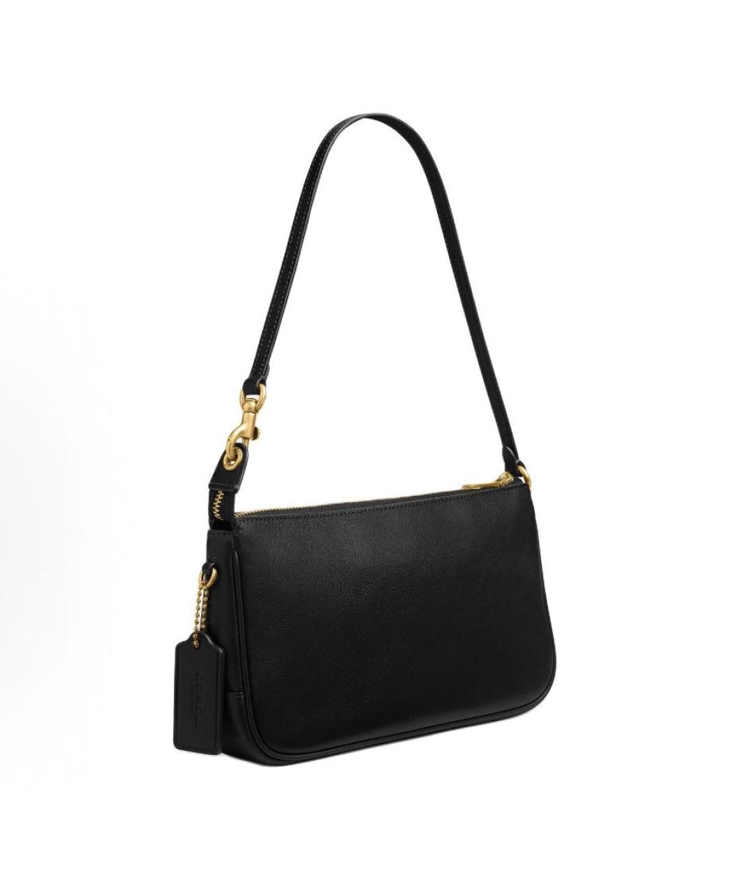 COACH Черная кожаная сумка через плечо, фото 2