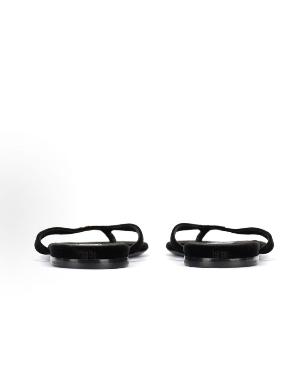 CHANEL Черные бархатные шлепанцы, фото 3