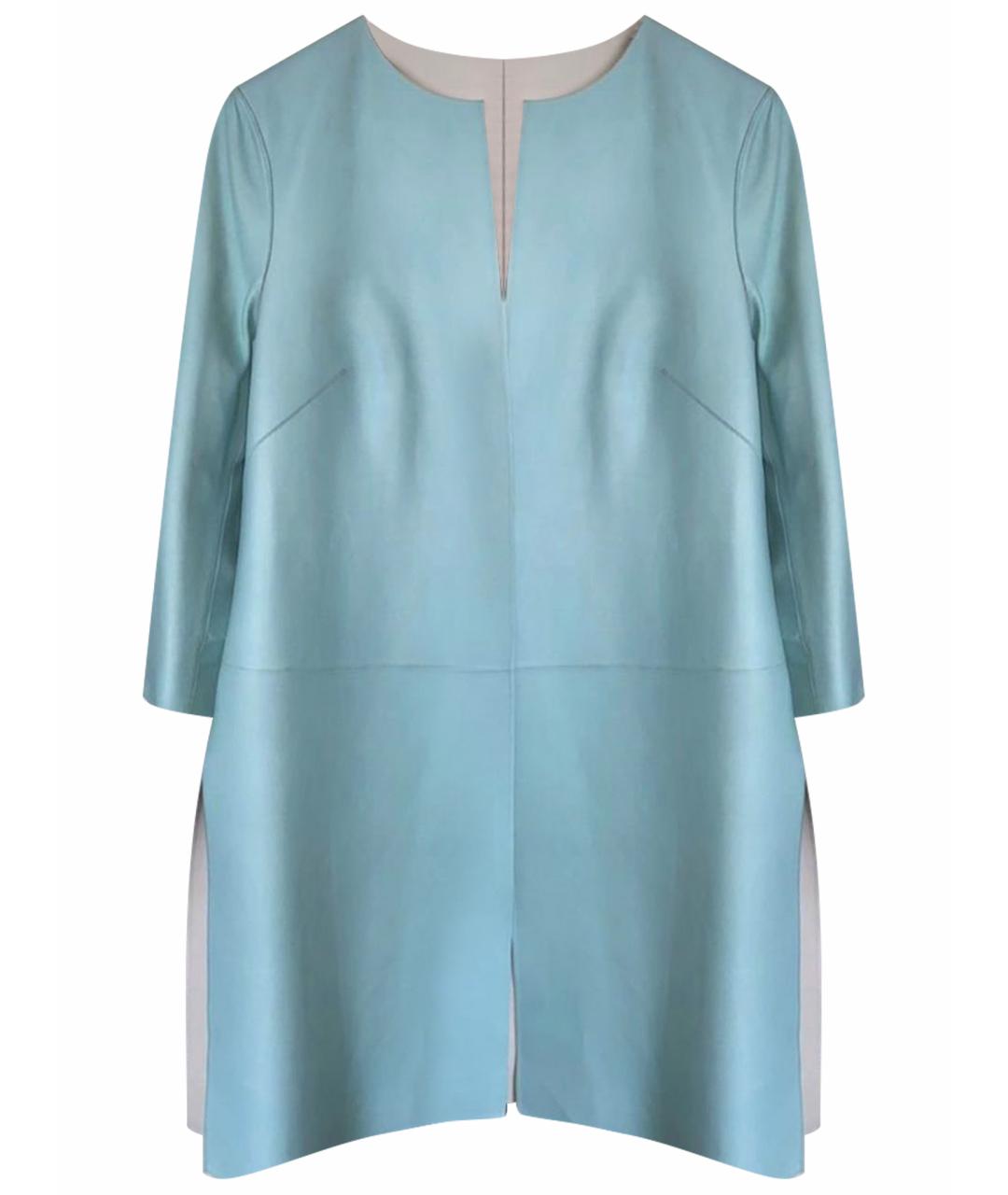 ESCADA Бирюзовый кожаный тренч/плащ, фото 1