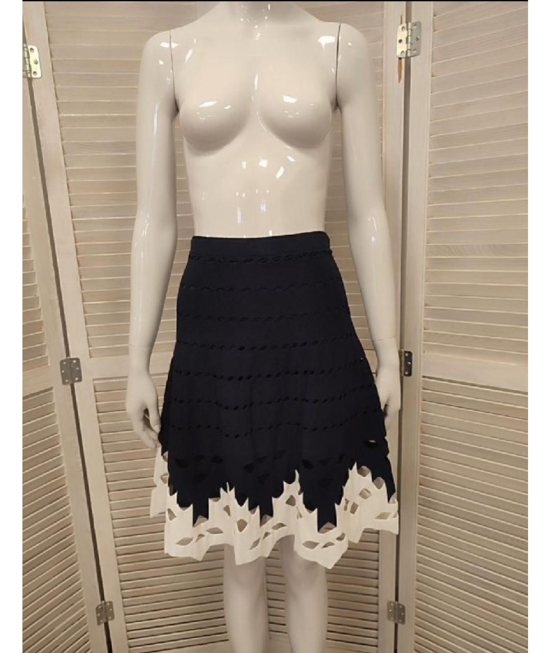 D.EXTERIOR Темно-синяя вискозная юбка мини, фото 9