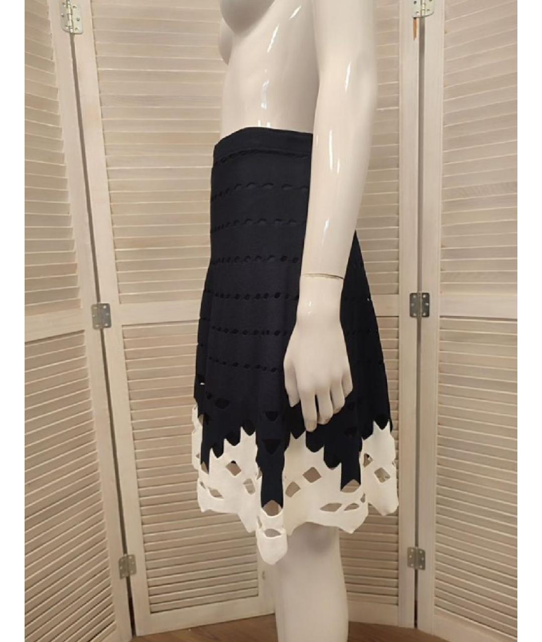 D.EXTERIOR Темно-синяя вискозная юбка мини, фото 4