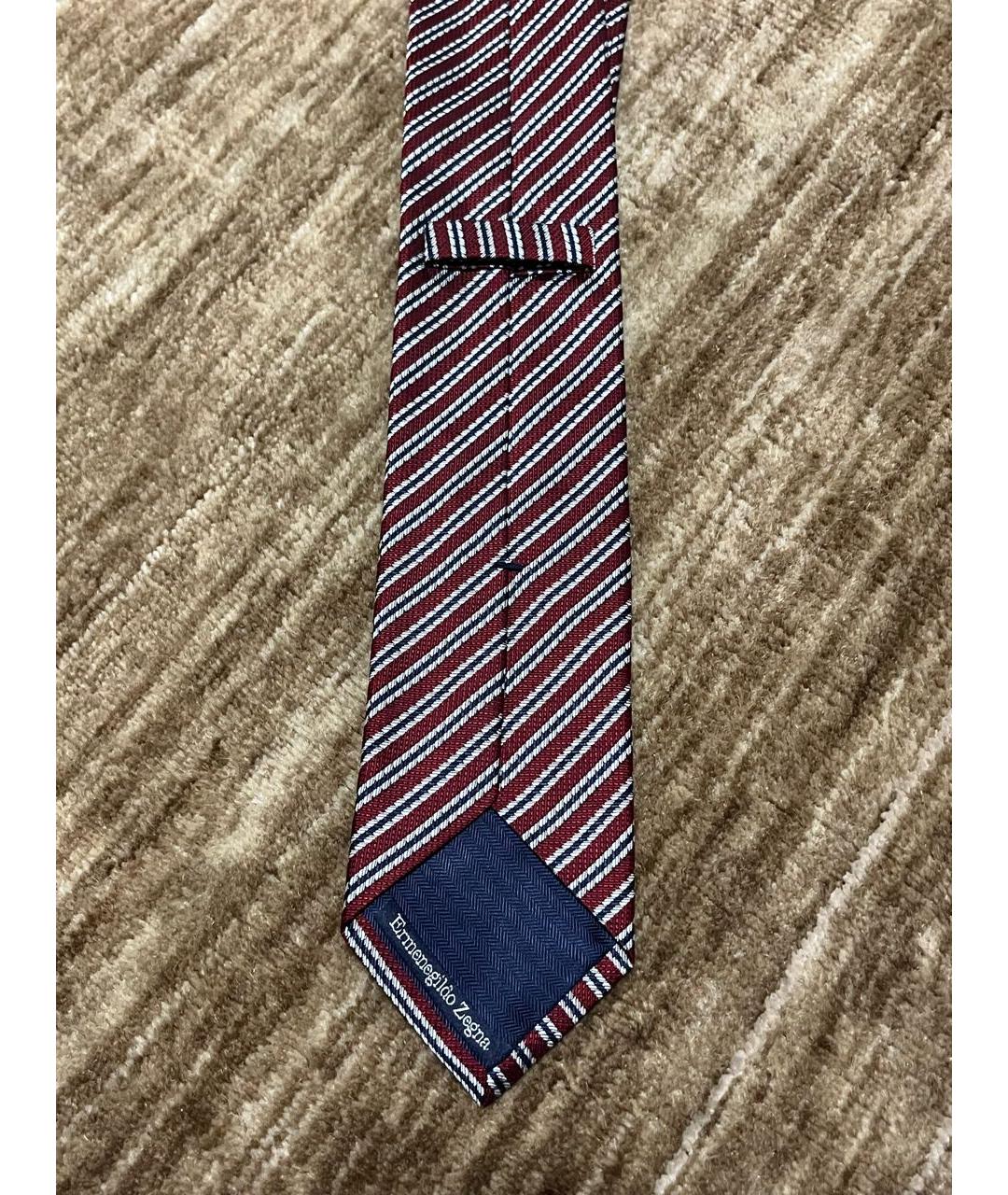 ZEGNA Бордовый шелковый галстук, фото 3