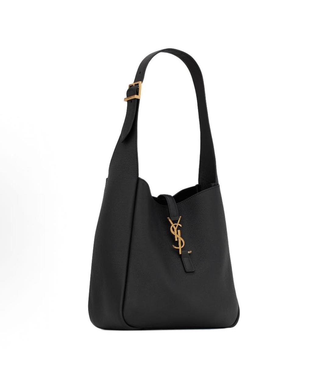 SAINT LAURENT Черная кожаная сумка через плечо, фото 2