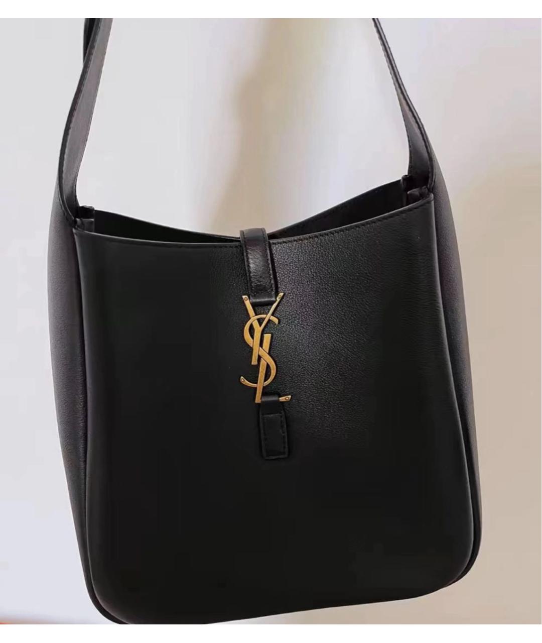 SAINT LAURENT Черная кожаная сумка через плечо, фото 6