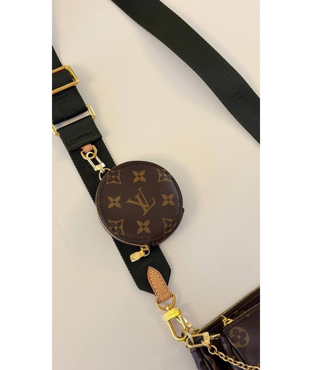 LOUIS VUITTON Коричневая кожаная сумка через плечо, фото 8