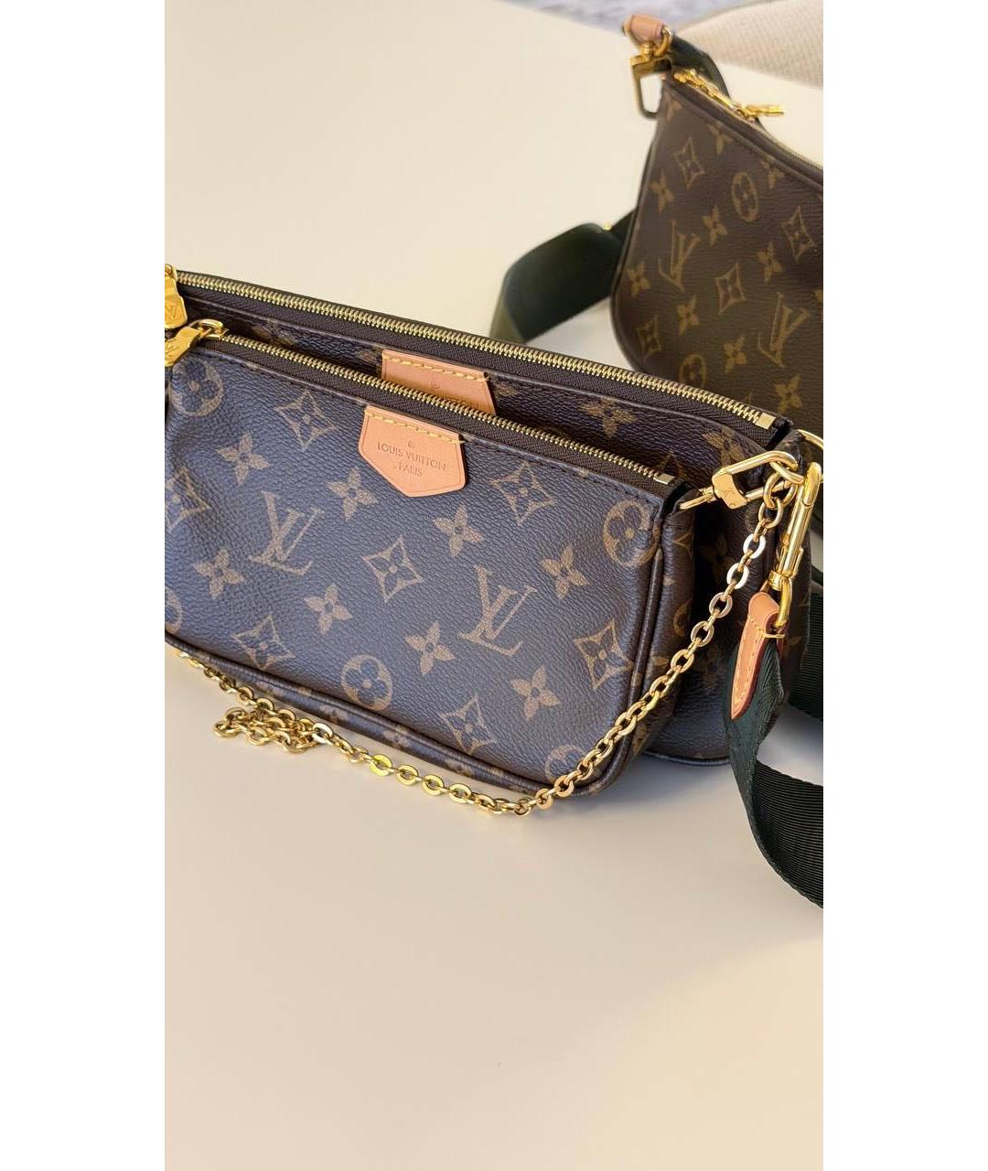 LOUIS VUITTON Коричневая кожаная сумка через плечо, фото 3
