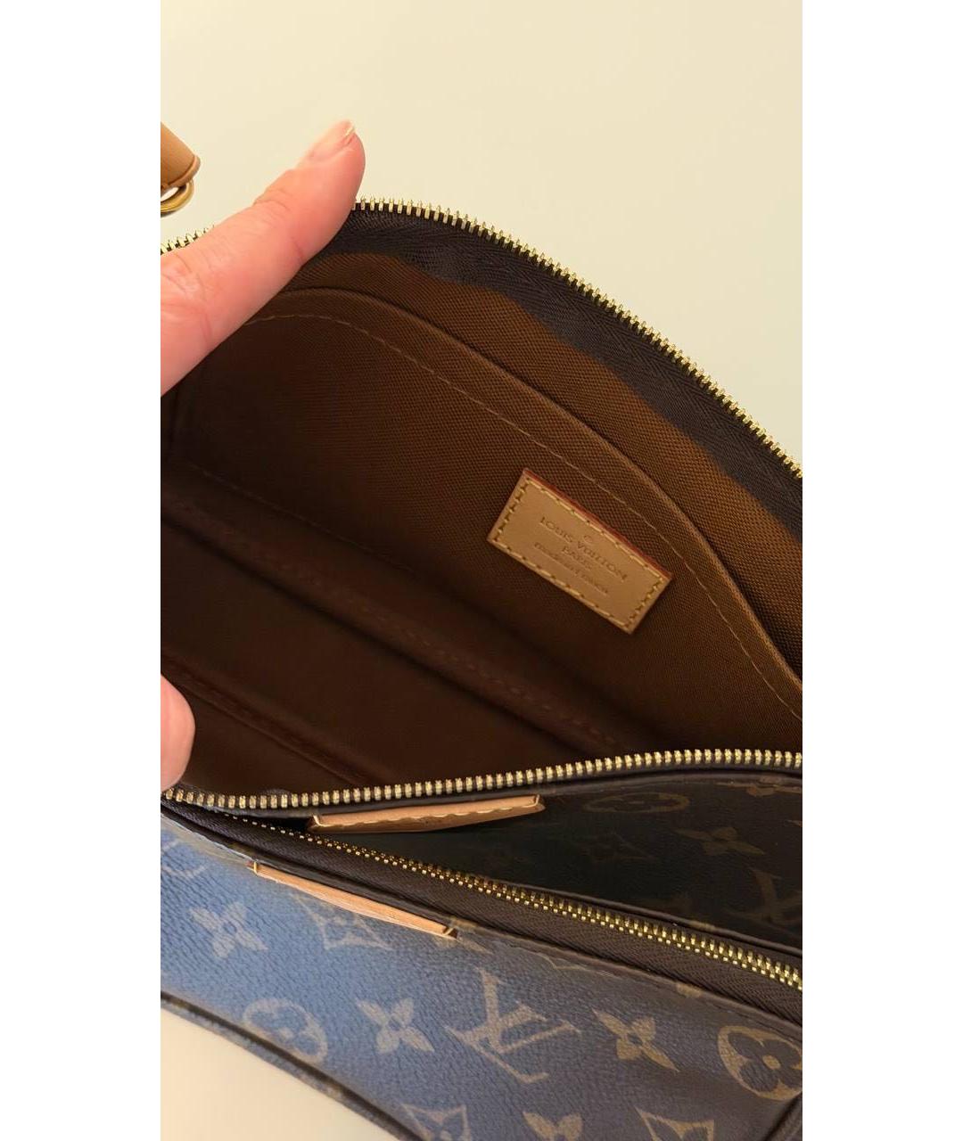 LOUIS VUITTON Коричневая кожаная сумка через плечо, фото 5