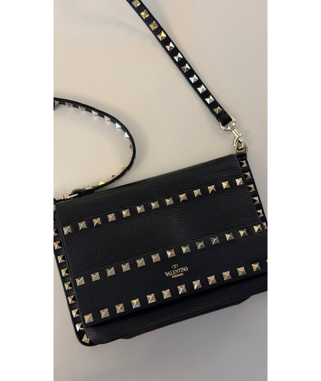 VALENTINO Черная кожаная сумка через плечо, фото 2