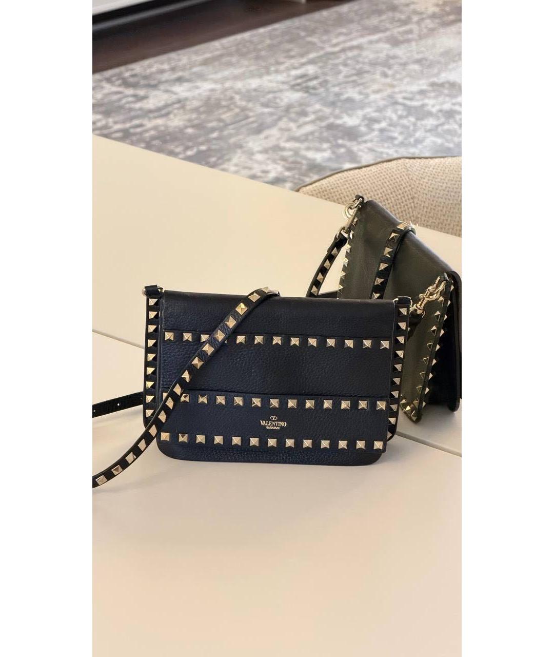 VALENTINO Черная кожаная сумка через плечо, фото 5