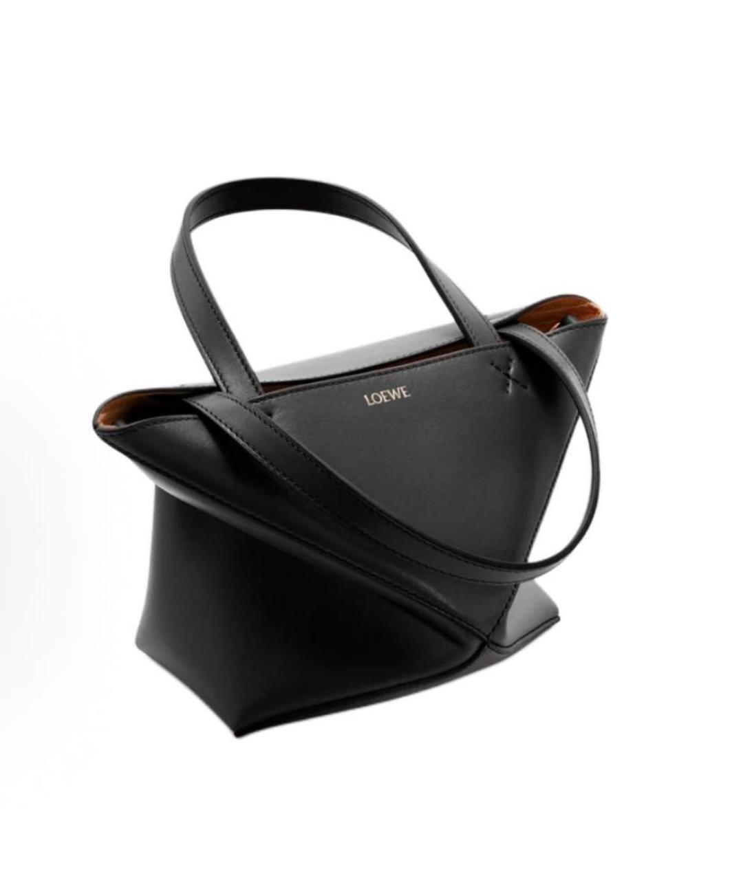 LOEWE Черная кожаная сумка тоут, фото 3