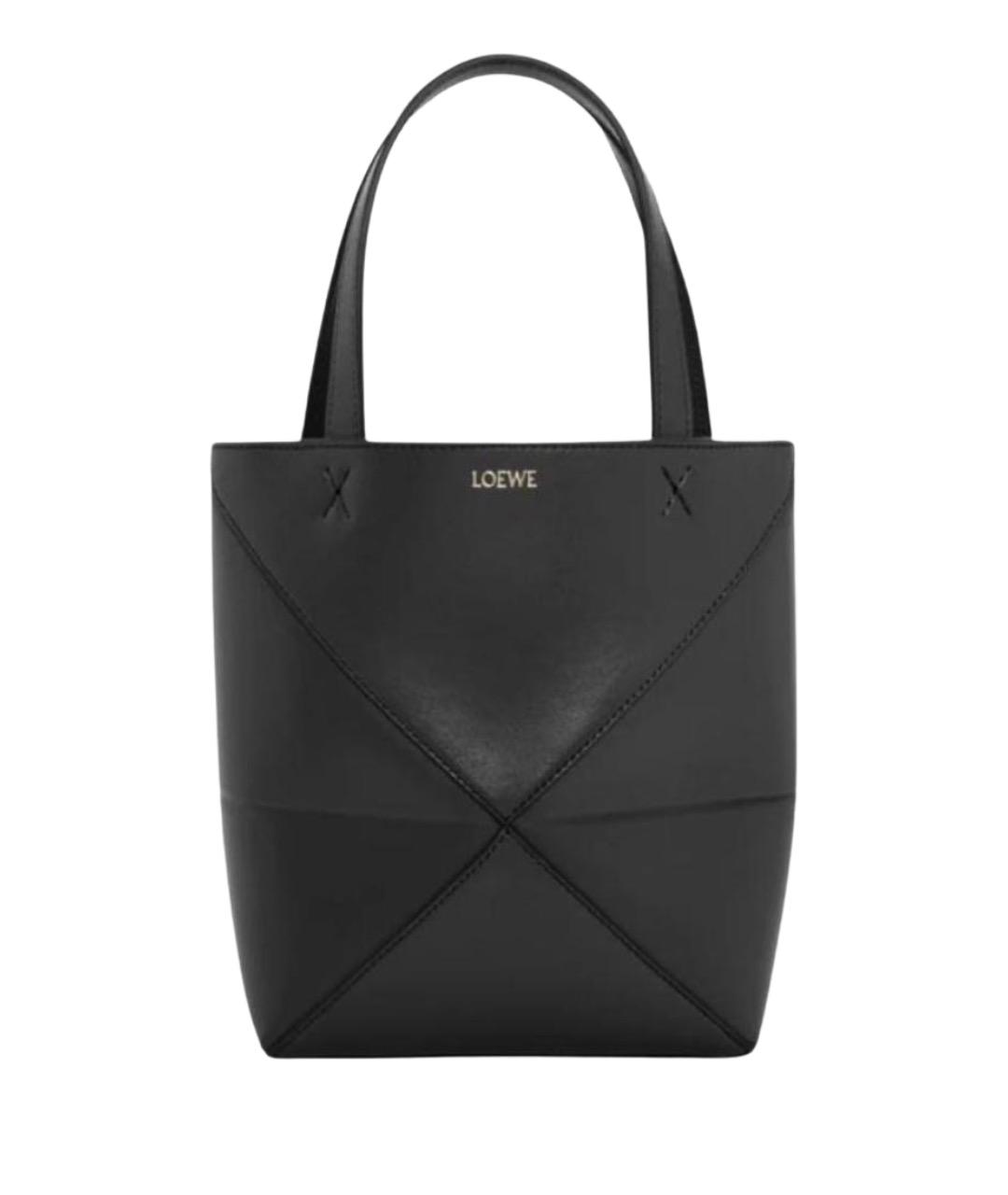 LOEWE Черная кожаная сумка тоут, фото 1