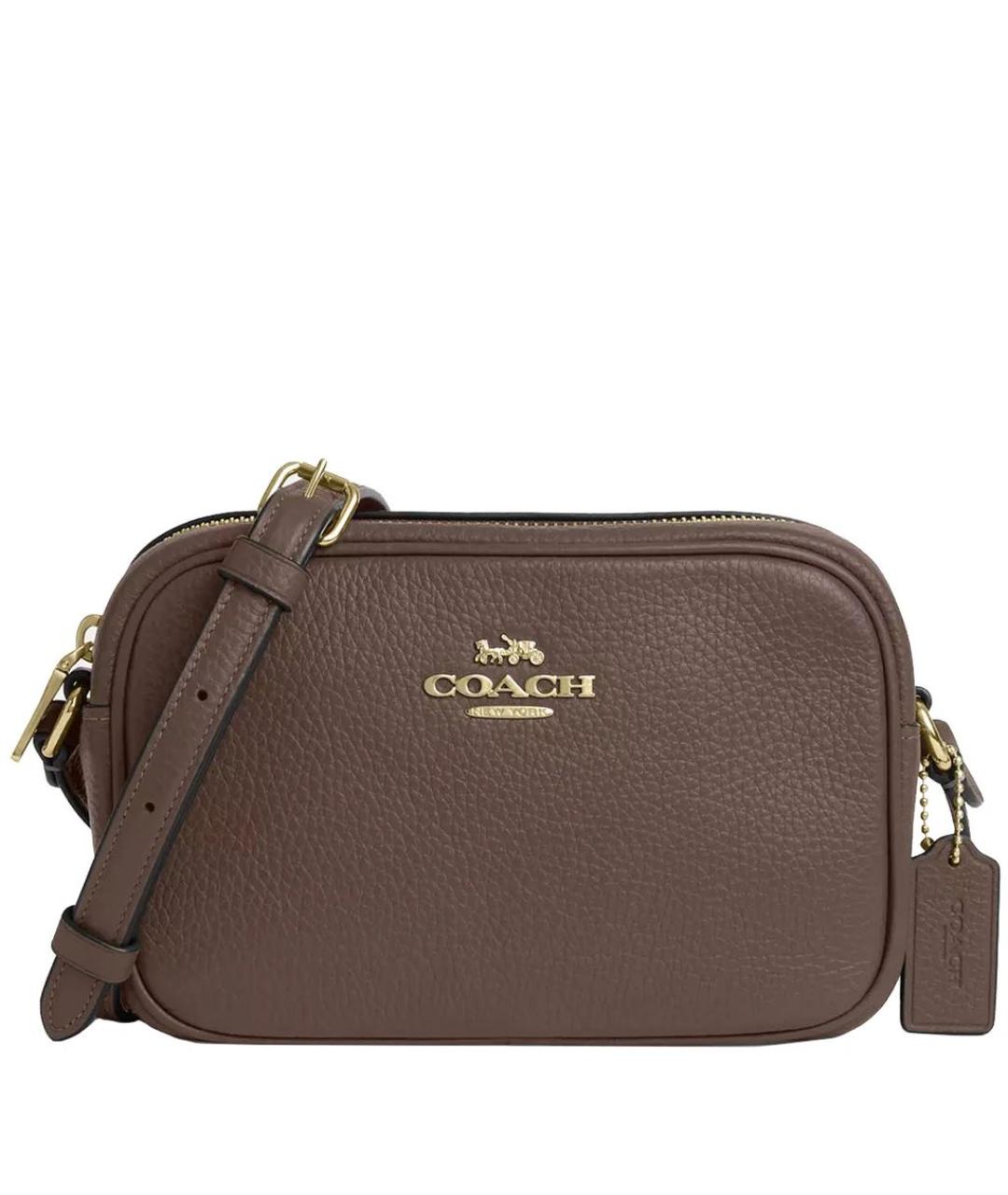 COACH Коричневая кожаная сумка через плечо, фото 9