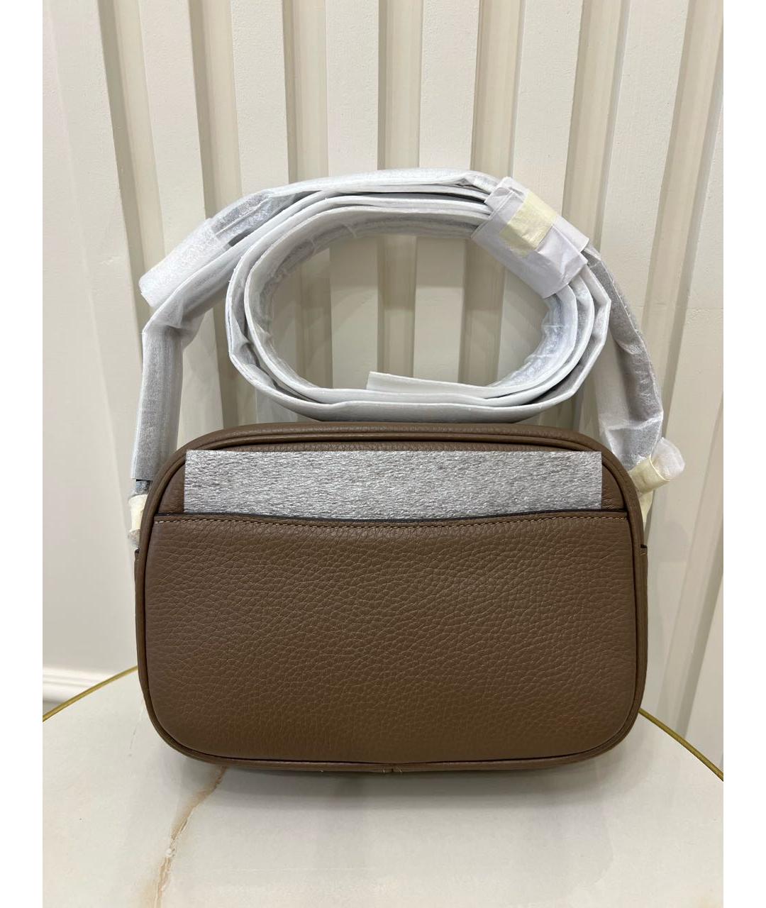 COACH Коричневая кожаная сумка через плечо, фото 4