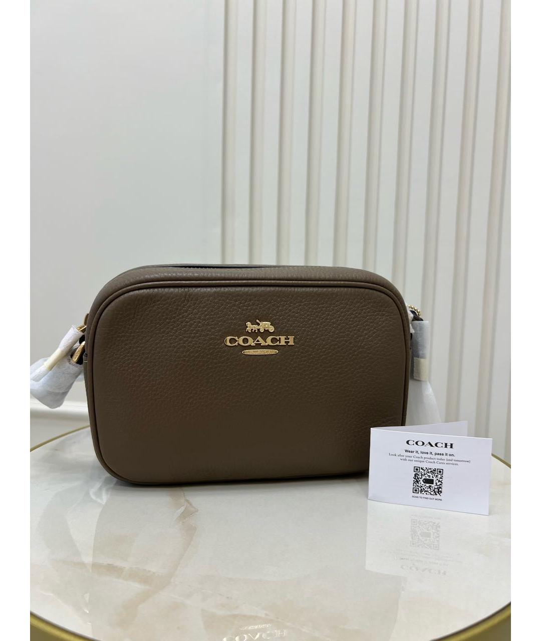 COACH Коричневая кожаная сумка через плечо, фото 2