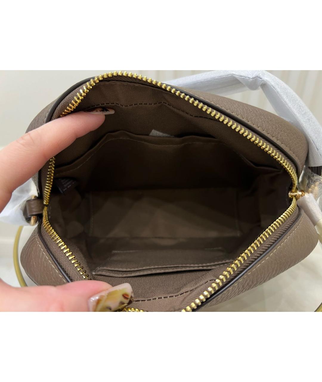 COACH Коричневая кожаная сумка через плечо, фото 6