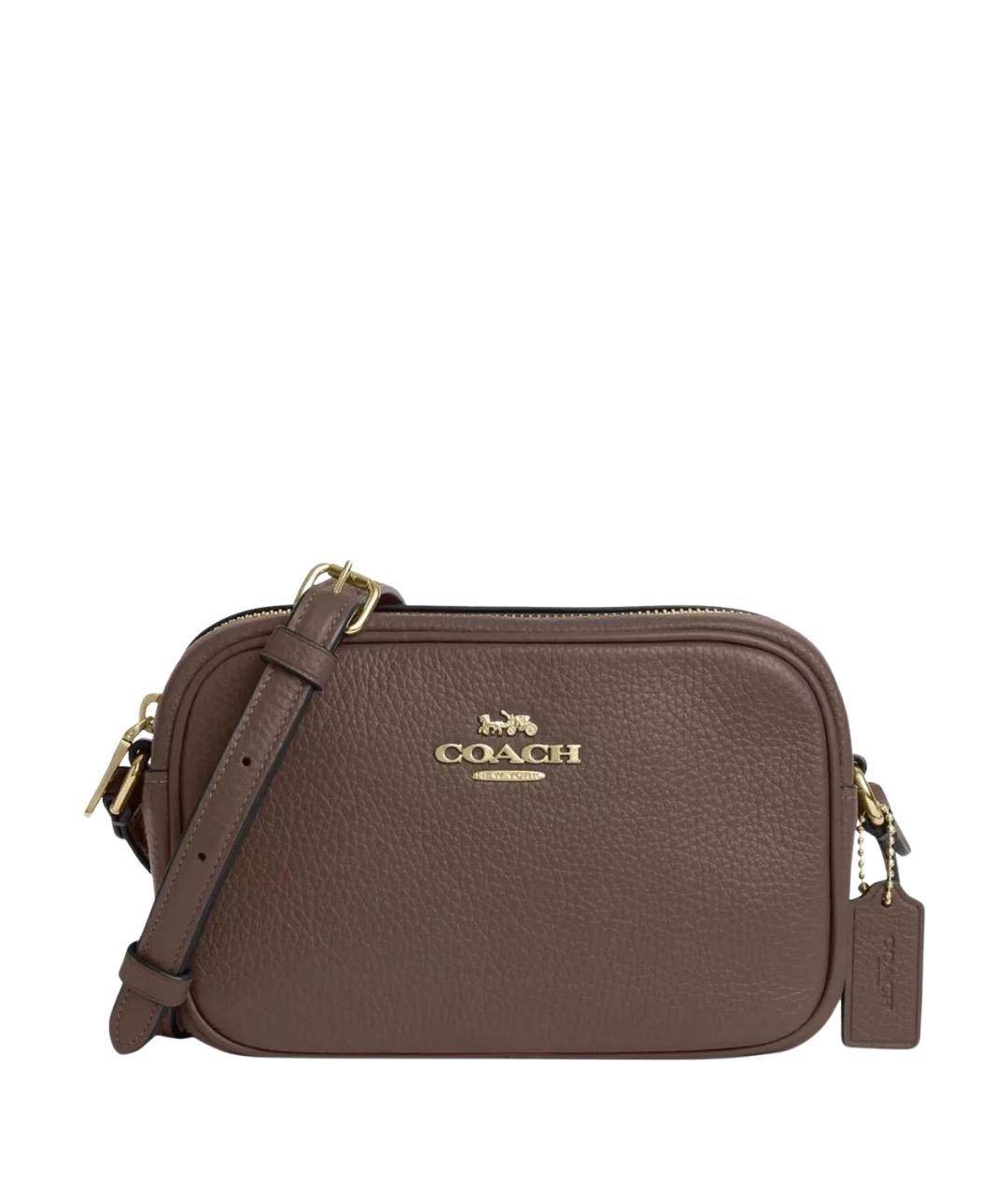 COACH Коричневая кожаная сумка через плечо, фото 1