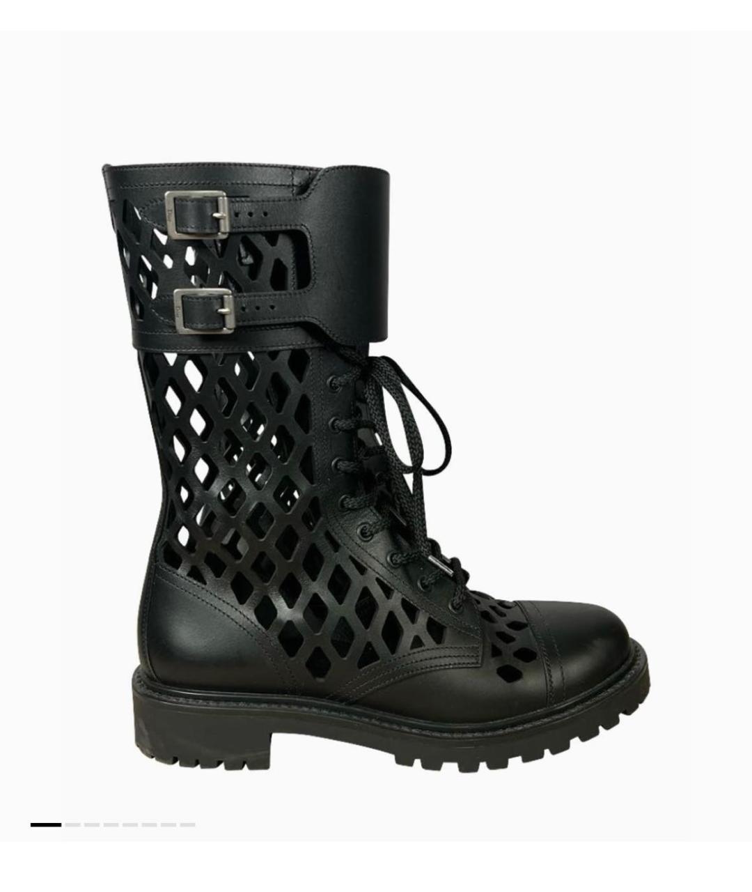 CHRISTIAN DIOR Черные кожаные ботинки, фото 4